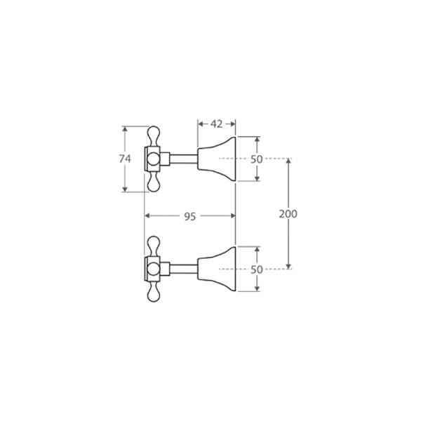 Fienza Lillian Wall Top Assemblies - Matte Black line drawings