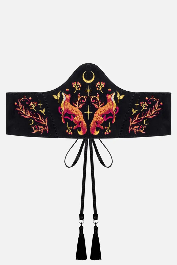 fox vegan suede corset