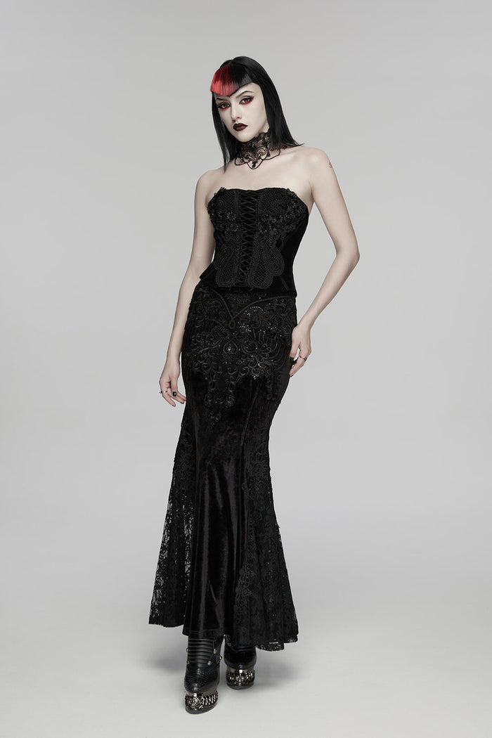 lace embroidered gothic bodice