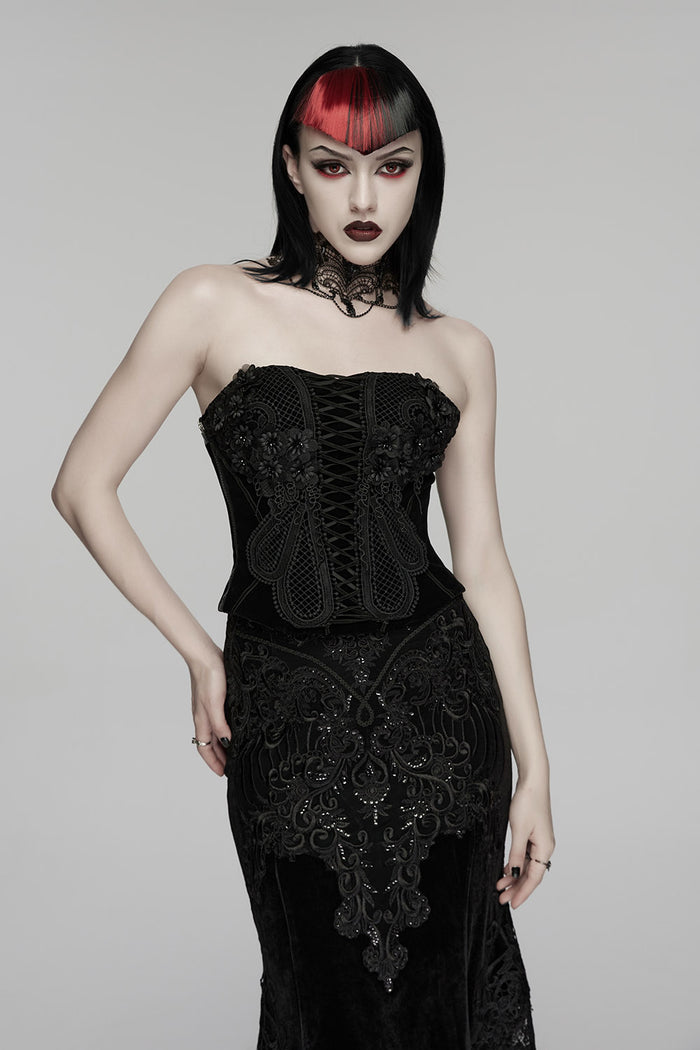 embroidered gothic bodice