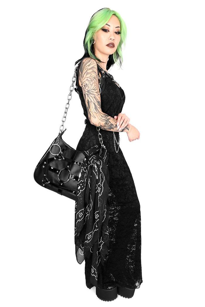 punk Gothic shoulder bag with chain strap