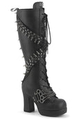 knee high punk spiked boots by demonia