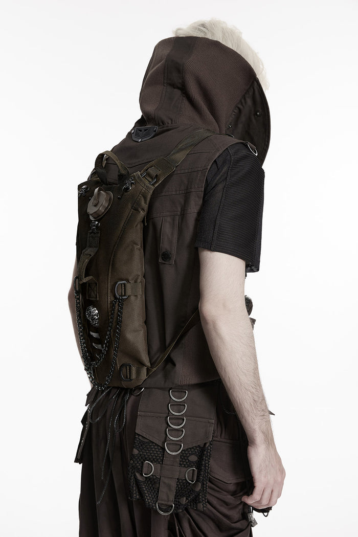 mens rugged brown post apocalyptic backpack