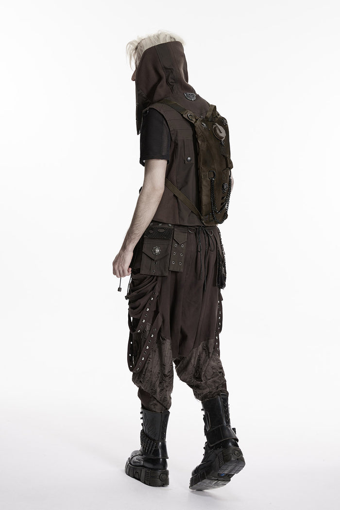 rugged grunge brown post apocalyptic backpack
