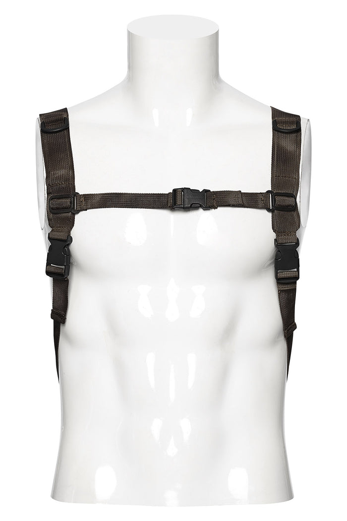 studded brown post apocalyptic backpack