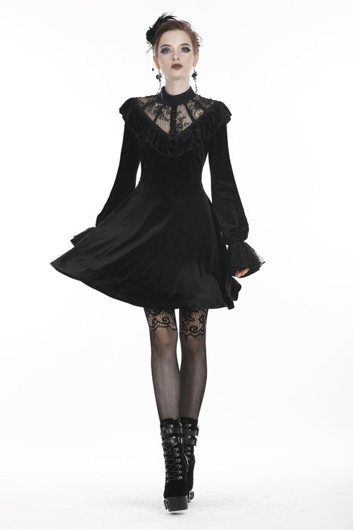 Gatsby Gothic Velvet Midi Dress - dresses - VampireFreaks - Dark In Love