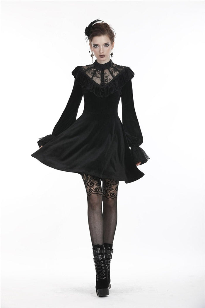 Gatsby Gothic Velvet Midi Dress - dresses - VampireFreaks - Dark In Love