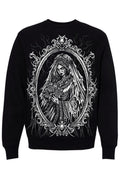 black cotton blended gothic haunted mansion bride sweater
