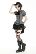Dark in Love womens black shorts with lace skirt overlay