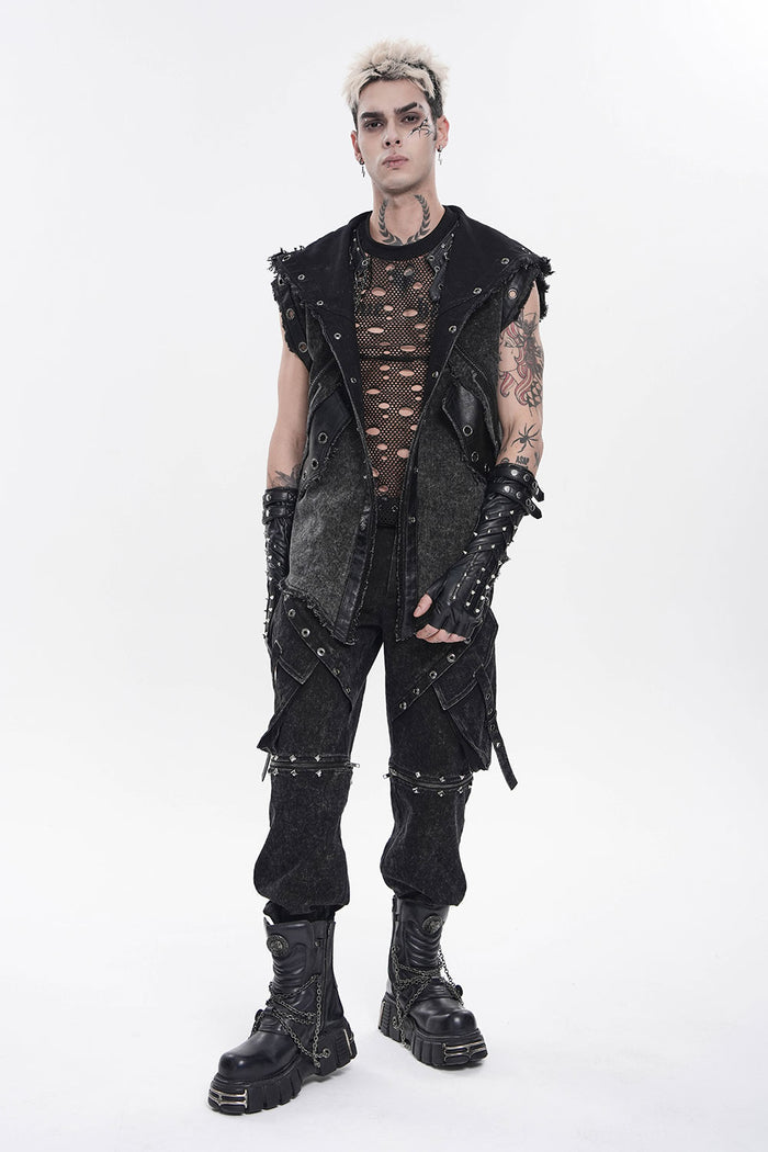 Mens sleeveless vest with eyelets