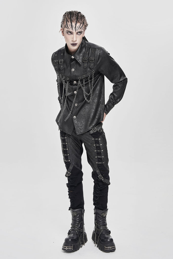 Punk style mens top