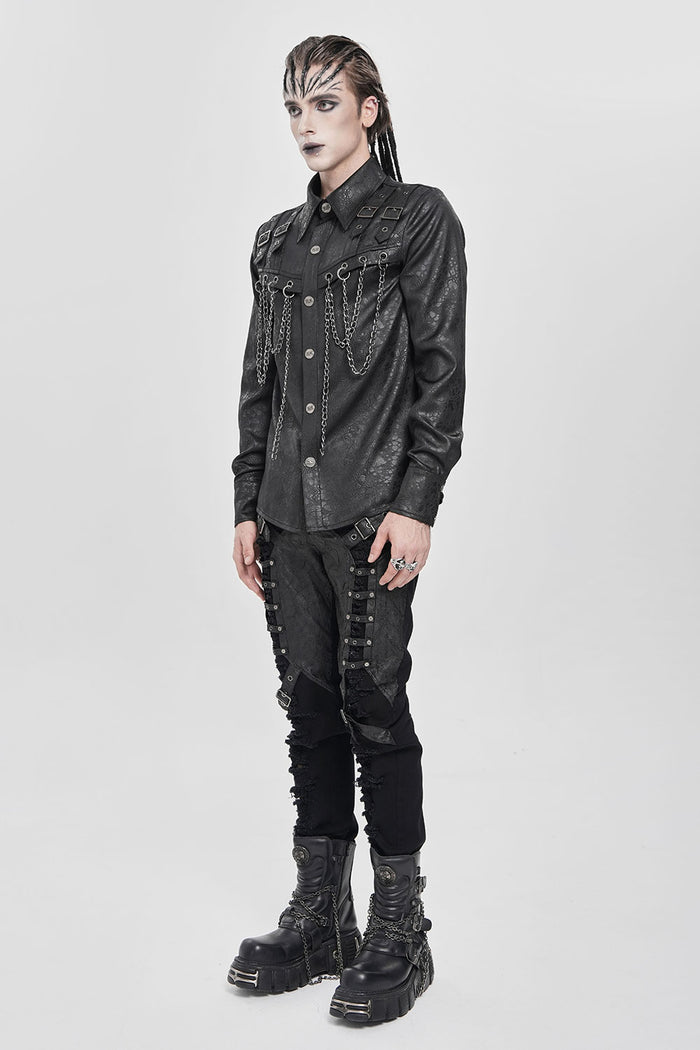 Devil Fashion mens plus size punk button down