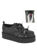 spiked platform creepers for men by demonia made of vegan leather