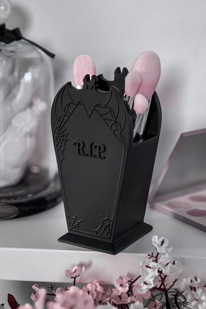 headstone makeup brush holder