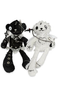 Handmade black white gothic plush teddy bear