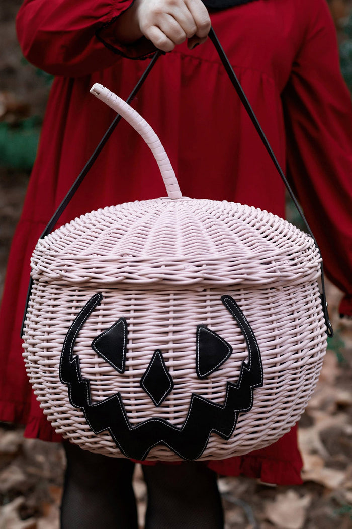 pink wicker picnic basket