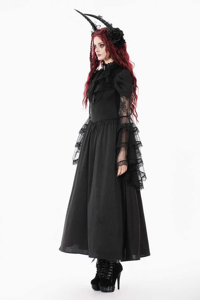 high waisted gothic long maxi dress