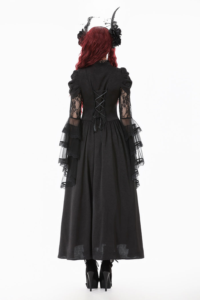 layered sleeve  gothic long maxi dress