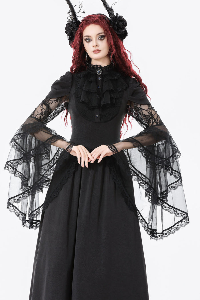 lace-up  gothic long maxi dress