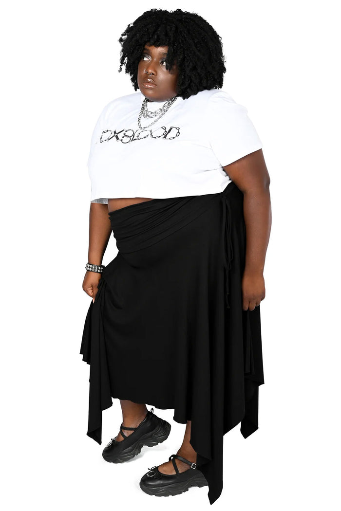 high low flowy black skirt from Foxblood