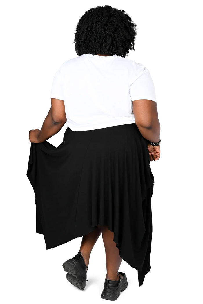 assymetrical witchy black long skirt
