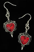 red heart earrings