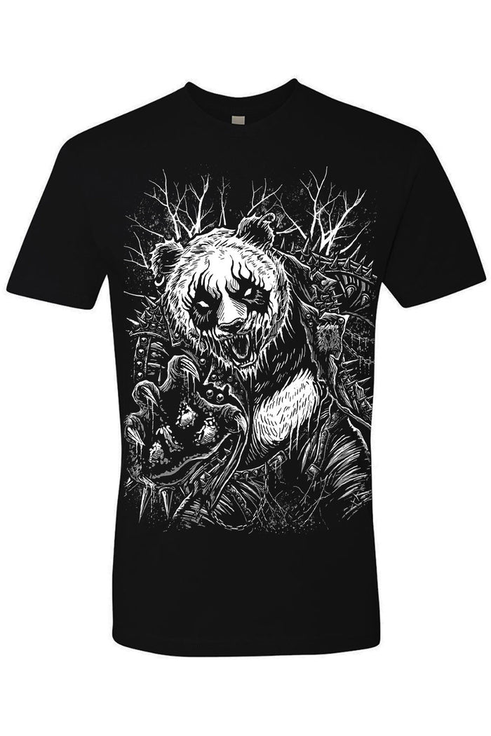 short sleeve heavy metal panda bear tshirt