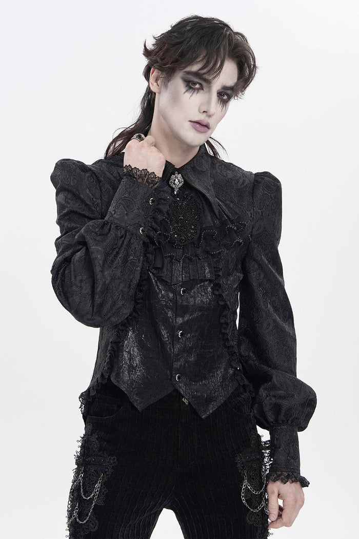Mens goth shirt with lace