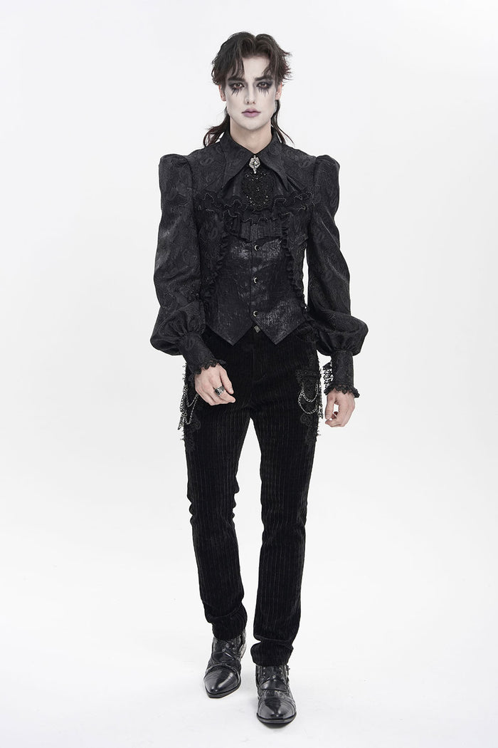 Mens puff sleeve goth style dress shirt