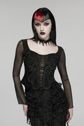 gothic long sleeve lace top