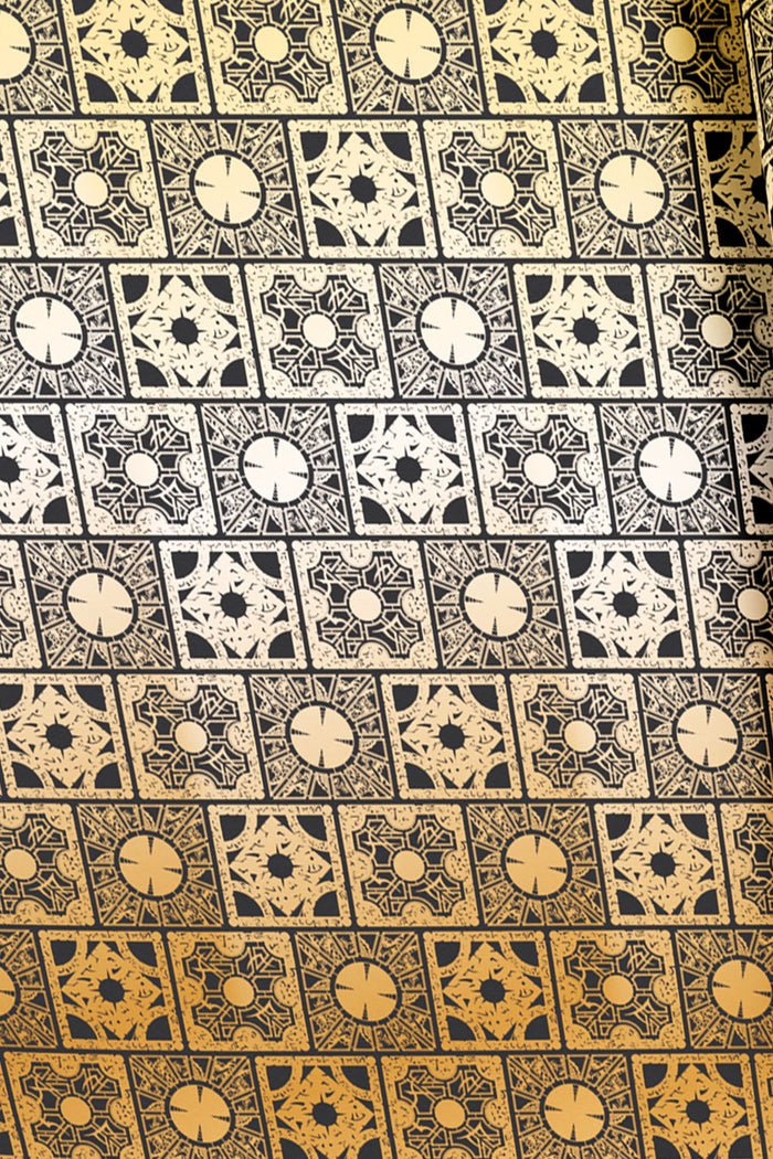 goth punk grunge horror hellraiser black and gold gift wrap wrapping paper
