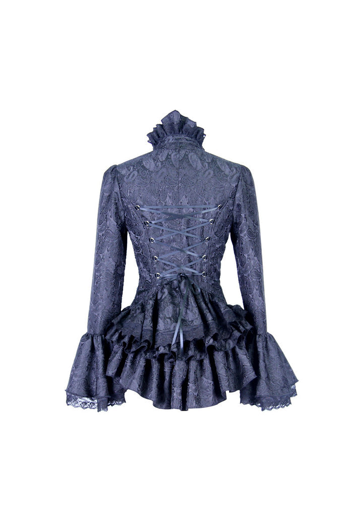 high collar ruffled Victorian goth clothing