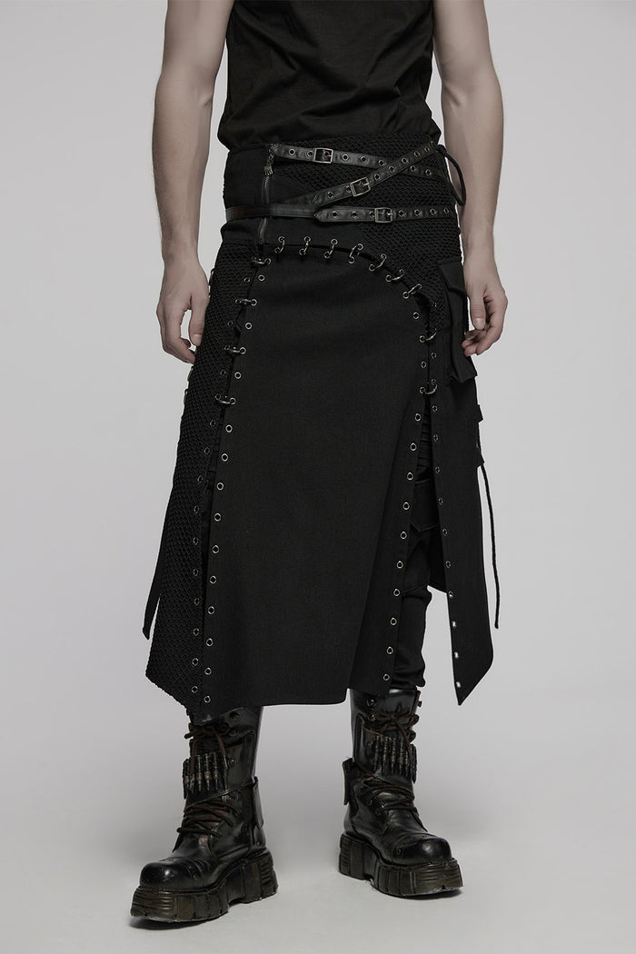 mens pierced punk kilt