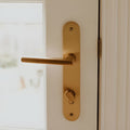 Project Image Iver Baltimore Lever Oval Backplate Entrance Kit with High Security Lock Brushed Brass 15226KENTR60KT - The Blue Space