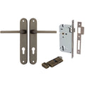 Iver Baltimore Lever Oval Backplate Entrance Kit with High Security Lock Signature Brass 10726KENTR60KT - The Blue Space