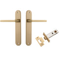 Iver Baltimore Lever Oval Backplate Passage Kit Brushed Brass 15226KPASS60 - The Blue Space