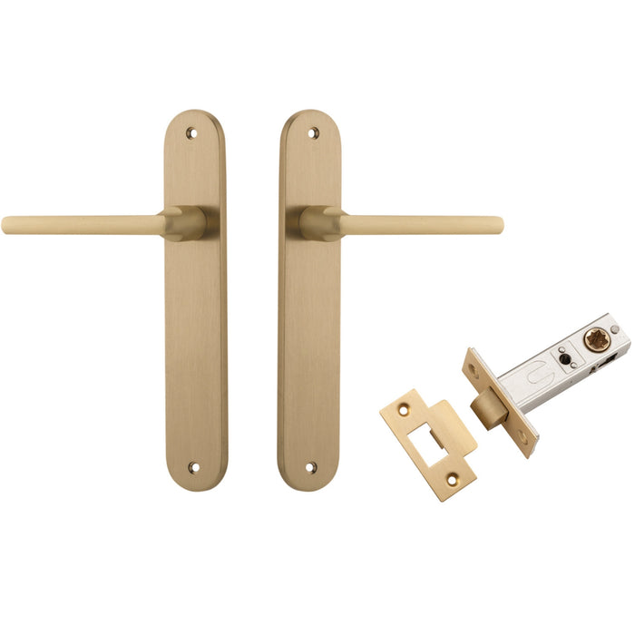 Iver Baltimore Lever Oval Backplate Passage Kit Brushed Brass 15226KPASS60 - The Blue Space