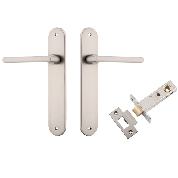 Iver Baltimore Lever Oval Backplate Passage Kit Satin Nickel 14726KPASS60 - The Blue Space