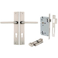 Iver Baltimore Lever Rectangular Backplate Entrance Kit with High Security Lock Satin Nickel 14702KENTR60KT - The Blue Space