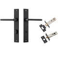 Iver Baltimore Lever Rectangular Backplate Privacy Kit with Privacy Turn Matte Black 12702KPRIV60 - The Blue Space