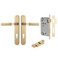 Iver Brunswick Lever Oval Backplate Entrance Kit with High Security Lock Brushed Gold  16268KENTR60KT - The Blue Space