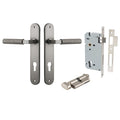 Iver Brunswick Lever Oval Backplate Entrance Kit with High Security Lock Satin Nickel 14768KENTR60KT - The Blue Space