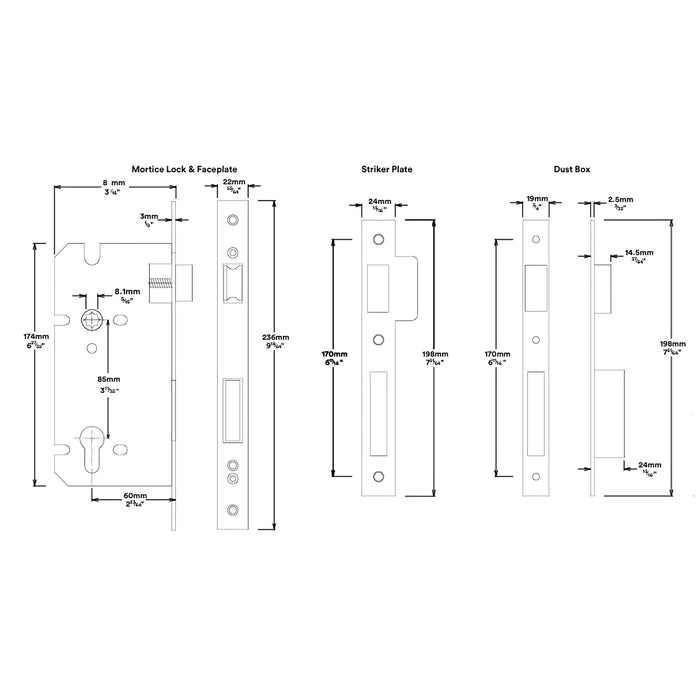 Mortice Lock Iver Brunswick Lever Oval Backplate Entrance Kit with High Security Lock Satin Nickel 14768KENTR60KT - The Blue Space