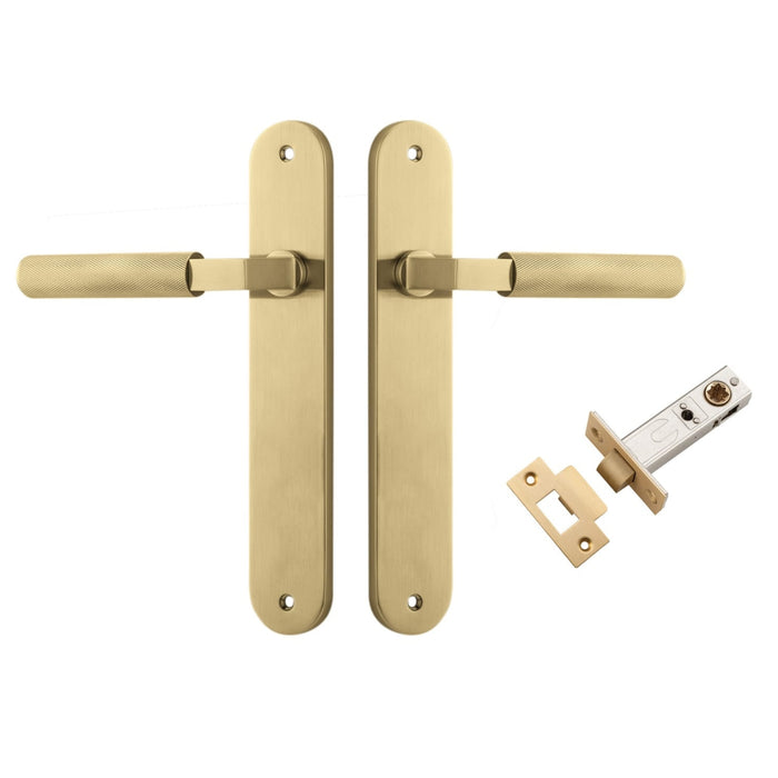 Iver Brunswick Lever Oval Backplate Passage Kit Brushed Gold  16268KPASS60 - The Blue Space