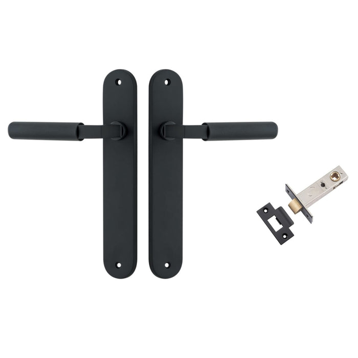 Iver Brunswick Lever Oval Backplate Passage Kit Matte Black  12768KPASS60 - The Blue Space
