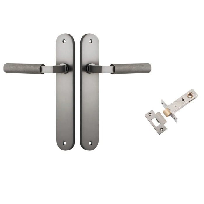 Iver Brunswick Lever Oval Backplate Passage Kit Satin Nickel 14768KPASS60 - The Blue Space