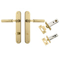 Iver Brunswick Lever Oval Backplate Privacy Kit Brushed Gold