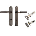 Iver Brunswick Lever Oval Backplate Privacy Kit Signature Brass 10768KPRIV60 - The Blue Space