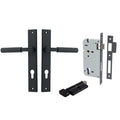 Iver Brunswick Lever Rectangular Backplate Entrance Kit with High Security Lock Matte Black  12752KENTR60KT - The Blue Space