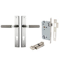 Iver Brunswick Lever Rectangular Backplate Entrance Kit with High Security Lock Satin Nickel 14752KENTR60KT - The Blue Space